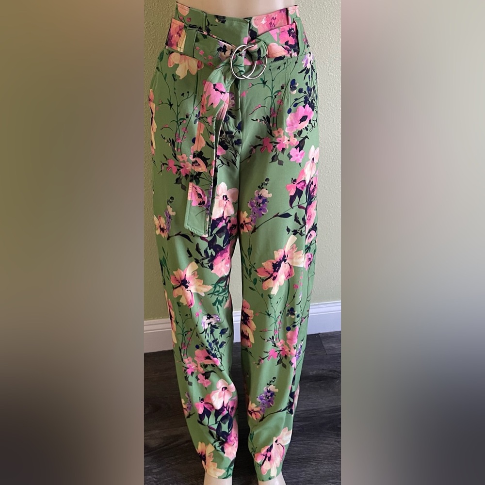7th Avenue Floral Pink and Purple Wide Leg Pants